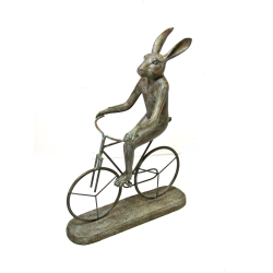 Zając na rowerze Figurka dekoracyjna 39cm